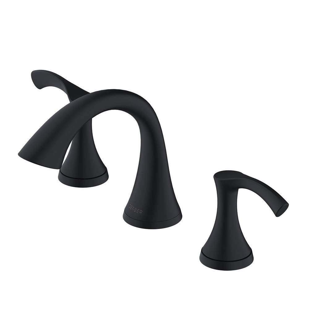 Gerber Plumbing - Antioch 2H Widespread Lavatory Faucet w/ Metal Touch Down Drain 1.2gpm Satin Black - Satin Black