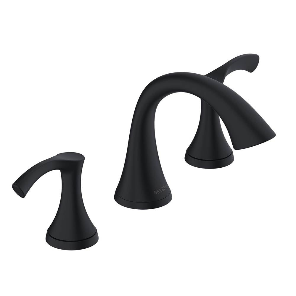 Antioch 2H Widespread Lavatory Faucet w/ Metal Touch Down Drain 1.2gpm Satin Black