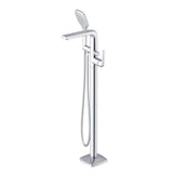 Gerber Plumbing - Transitional Floor Mount Tub Filler Trim Kit with Soft Square Handshower 1.75gpm Chrome - Chrome