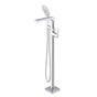 Gerber Plumbing - Transitional Floor Mount Tub Filler Trim Kit with Soft Square Handshower 1.75gpm Chrome - Chrome