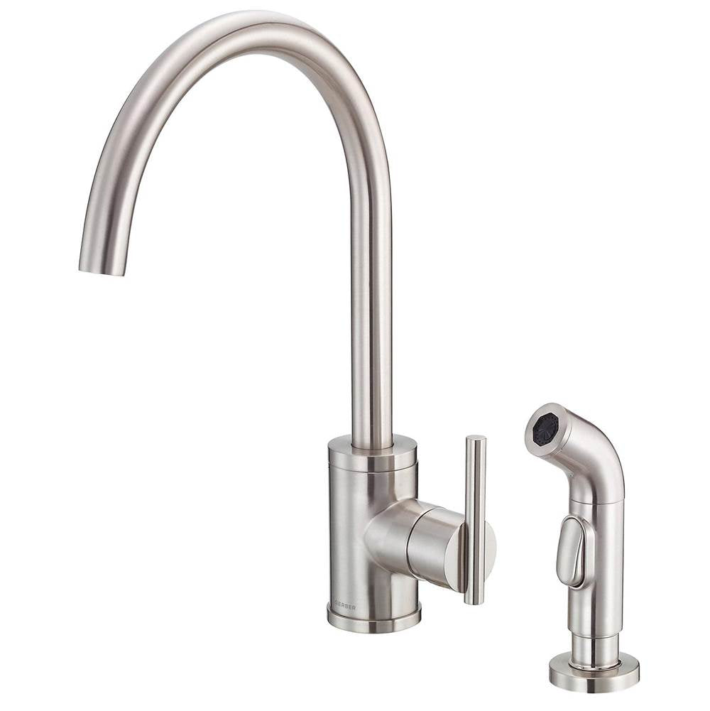 Gerber Plumbing - Parma 1H Kitchen Faucet w/ Spray 1.75gpm/2.2gpm Stainless Steel - Stainless Steel