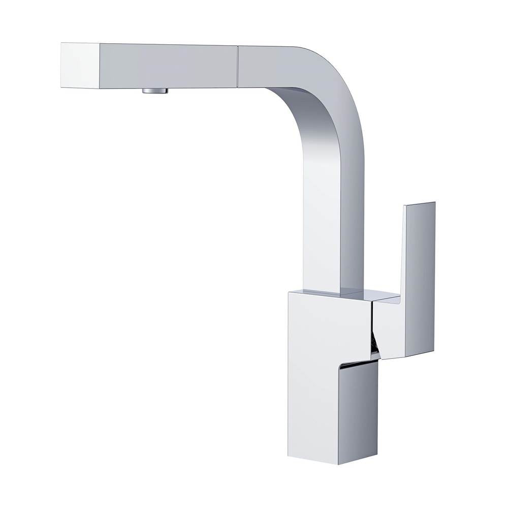 Gerber Plumbing - Mid-Town Trim Line 1H Pull-Out Kitchen Faucet w/ SnapBack Retraction 1.75gpm Chrome - Chrome