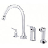 Gerber Plumbing - Melrose 1H High-Rise Kitchen Faucet w/ Soap Dispenser & Spray 1.75gpm Chrome - Chrome