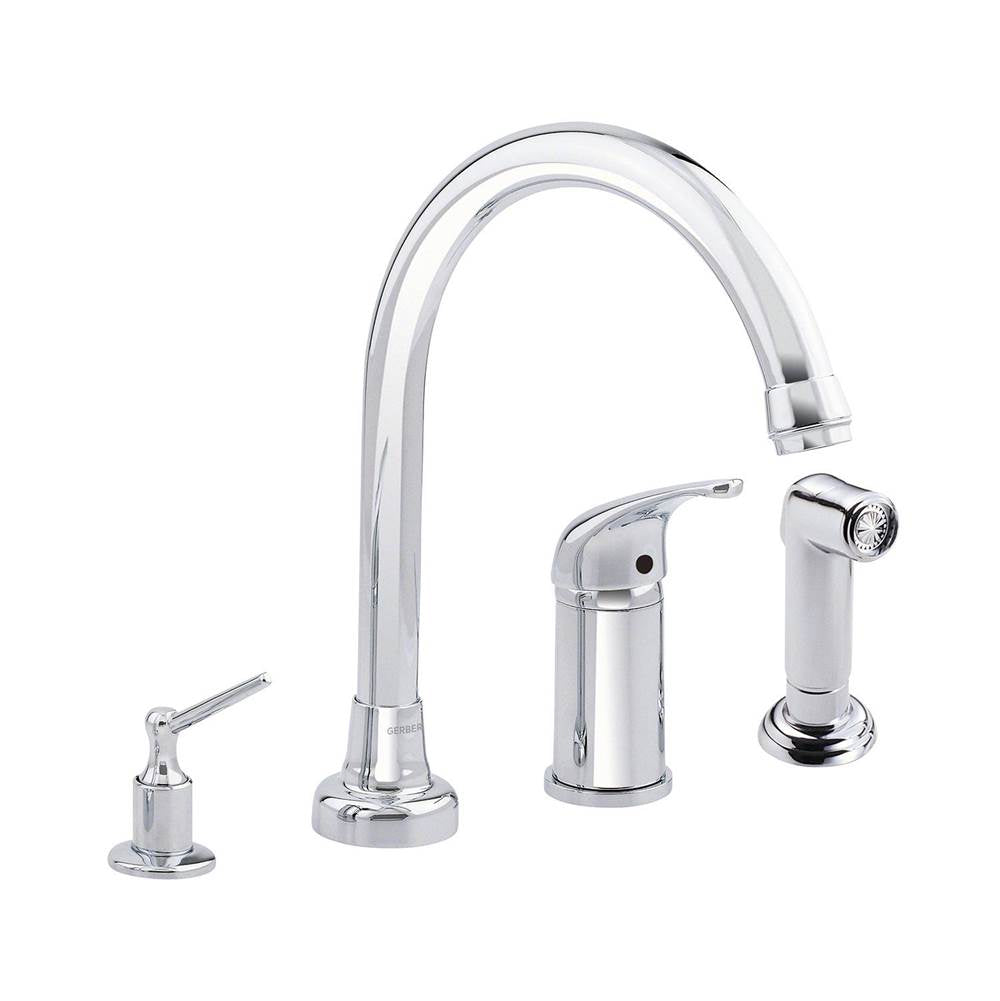 Melrose 1H High-Rise Kitchen Faucet w/ Soap Dispenser & Spray 1.75gpm Chrome