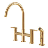 Gerber Plumbing - Parma 2H Bridge Kitchen Faucet w/ Spray 1.75gpm Brushed Bronze - Brushed Bronze