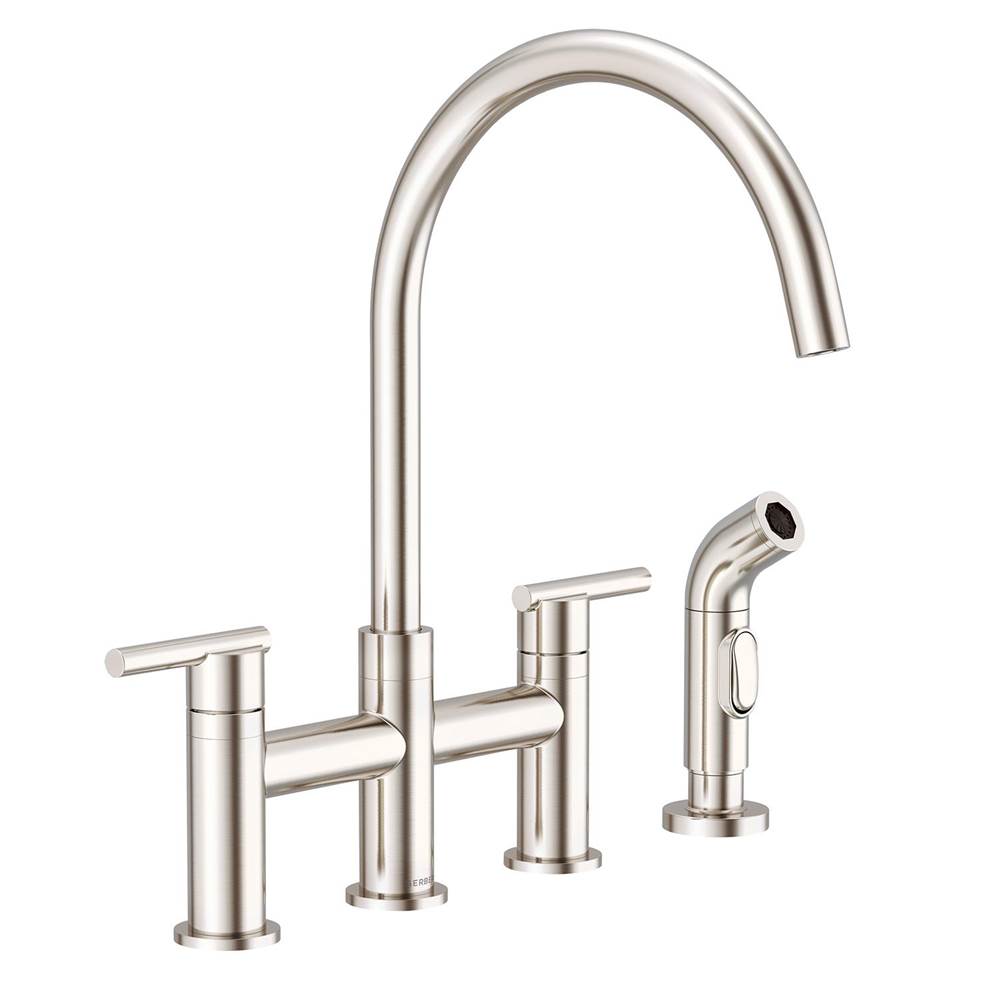 Parma 2H Bridge Kitchen Faucet w/ Spray 1.75gpm Chrome