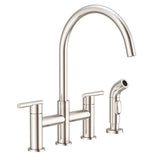 Parma 2H Bridge Kitchen Faucet w/ Spray 1.75gpm Chrome