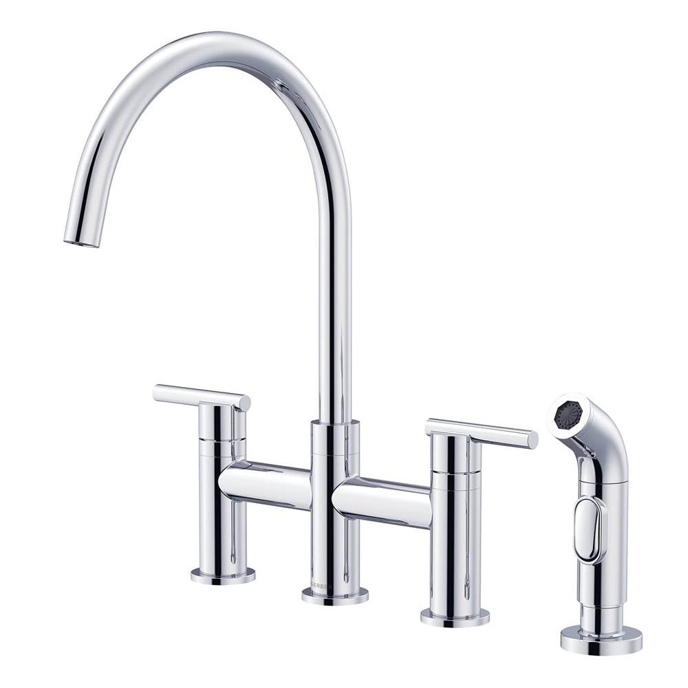 Gerber Plumbing - Parma 2H Bridge Kitchen Faucet w/ Spray 1.75gpm Chrome - Chrome