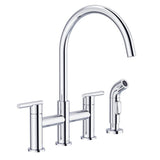 Parma 2H Bridge Kitchen Faucet w/ Spray 1.75gpm Chrome