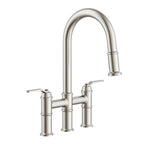 Kinzie 2H Bridge Pull-Down Kitchen Faucet 1.75gpm Chrome