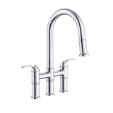 Kinzie 2H Bridge Pull-Down Kitchen Faucet 1.75gpm Chrome