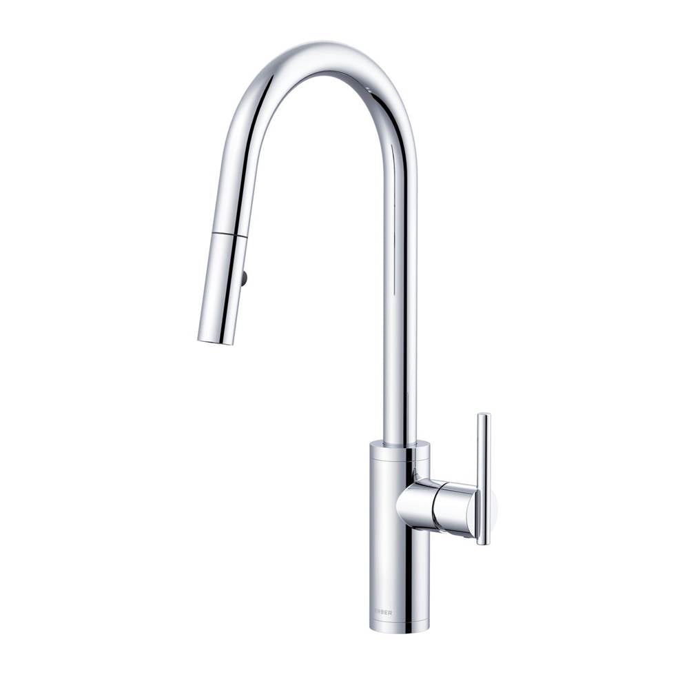 Gerber Plumbing - Parma Cafe Pull-Down Kitchen Faucet w/ SnapBack Retraction 1.75gpm Chrome - Chrome