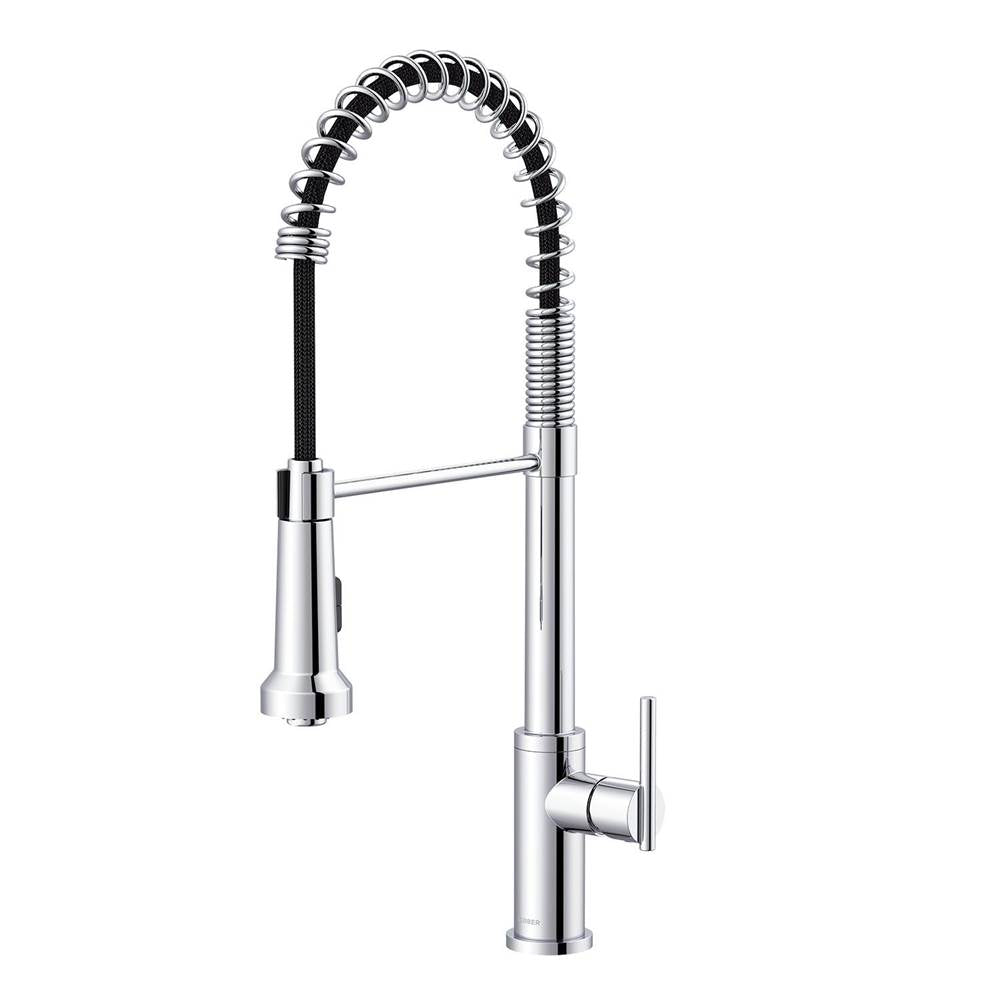 Gerber Plumbing - Parma 1H Pre-Rinse Pull-Down Kitchen Faucet 1.75gpm Chrome - Chrome