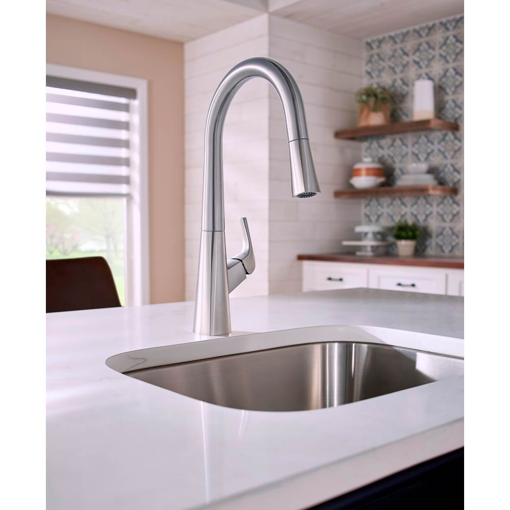 Vaughn 1H Pull-Down Kitchen Faucet w/ Snapback 1.75gpm Stainless Steel