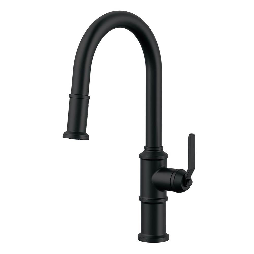 Gerber Plumbing - Kinzie 1H Pull-Down Kitchen Faucet w/ Snapback Retraction 1.75gpm Satin Black - Satin Black