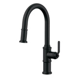 Gerber Plumbing - Kinzie 1H Pull-Down Kitchen Faucet w/ Snapback Retraction 1.75gpm Satin Black - Satin Black