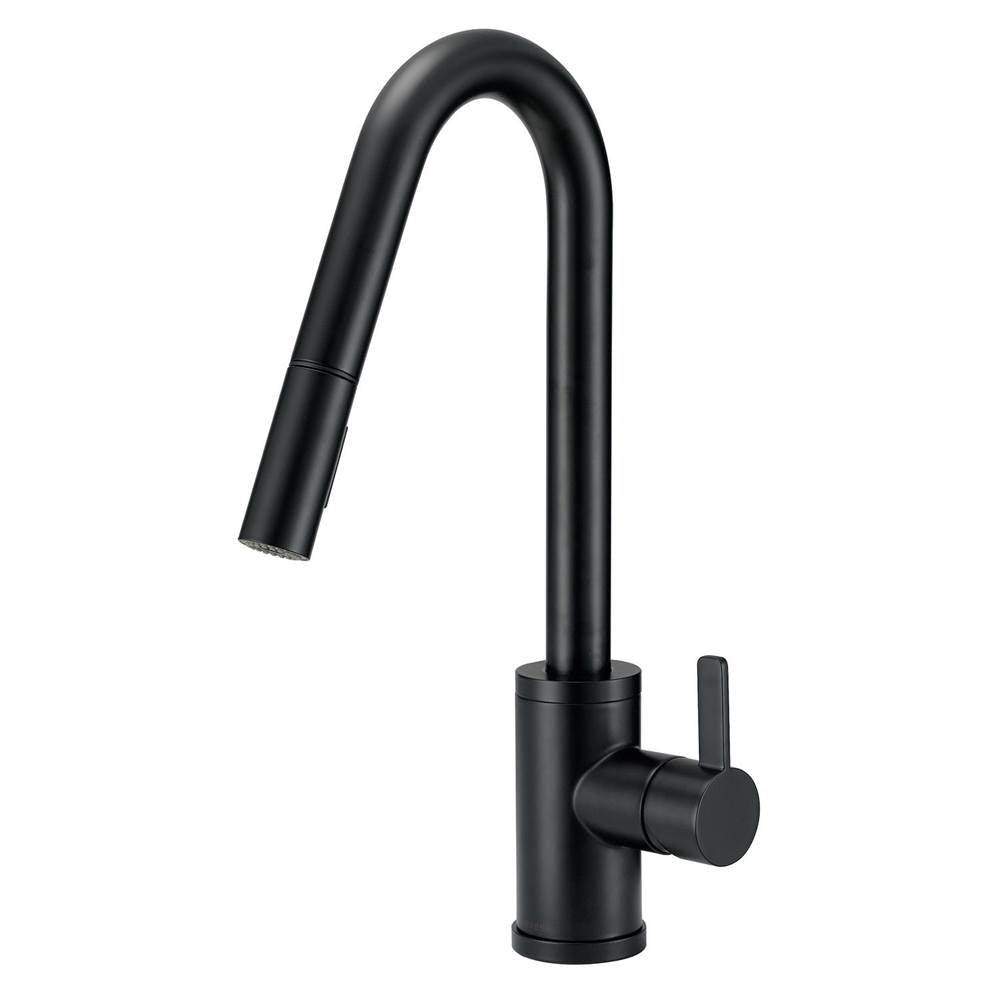 Gerber Plumbing - Amalfi 1H Pull-Down Kitchen Faucet w/SnapBack Retraction 1.75gpm Satin Black - Satin Black