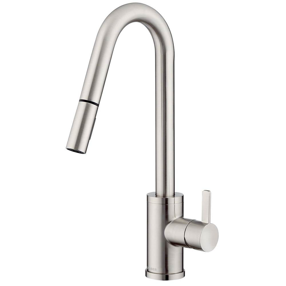 Gerber Plumbing - Amalfi 1H Pull-Down Kitchen Faucet w/SnapBack Retraction 1.75gpm Stainless Steel - Stainless Steel