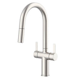 Gerber Plumbing - Amalfi 2H Pull-Down Kitchen Faucet w/ SnapBack Retraction 1.75gpm Stainless Steel - Stainless Steel