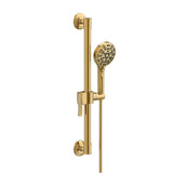 Gerber Plumbing - SteadyStyle Accented Round ADA Grab Bar/ Slide Bar Assembly with Octette 8 Function Hand Shower 1.75 gpm Brushed Bronze - Brushed Bronze