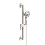 Gerber Plumbing - SteadyStyle Accented Round ADA Grab Bar/ Slide Bar Assembly with Octette 8 Function Hand Shower 1.75 gpm Brushed Nickel - Brushed Nickel