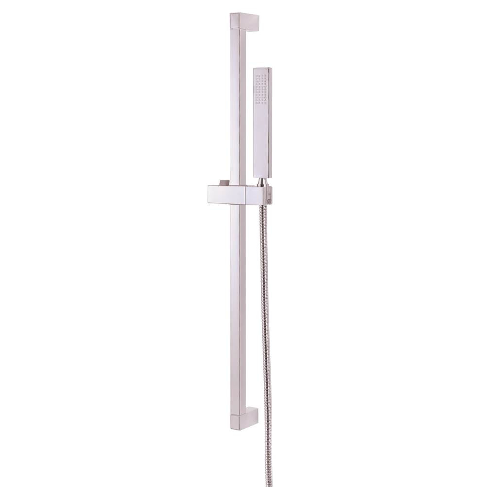 Gerber Plumbing - Versa Square 30'' Slide Bar Assembly w/ Single Function Rectangular Handshower 2.0gpm Chrome - Chrome