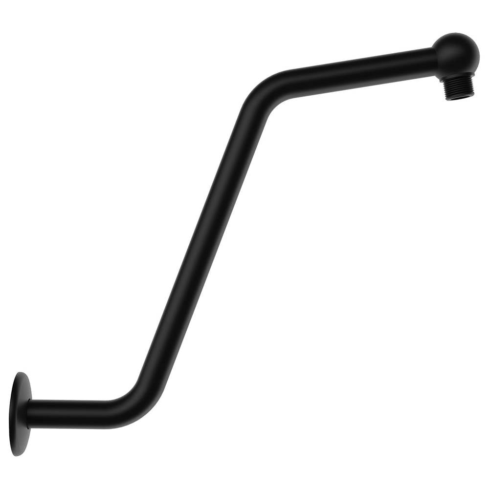 Gerber Plumbing - 13'' S Shaped Showerarm w/ Escutcheon Satin Black - Satin Black