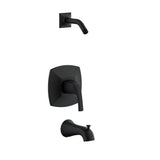 Gerber Plumbing - Vaughn 1H Tub & Shower Trim Kit & Treysta Cartridge Less Showerhead Satin Black - Satin Black