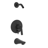 Gerber Plumbing - Lemora 1H Tub & Shower Trim Kit & Treysta Cartridge with Diverter on Valve Less Showerhead Satin Black - Satin Black