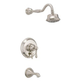 Gerber Plumbing - Opulence 1H Tub & Shower Trim Kit & Treysta Cartridge w/ Diverter on Valve & 5 Function Showerhead 1.75gpm Brushed Nickel - Brushed Nickel