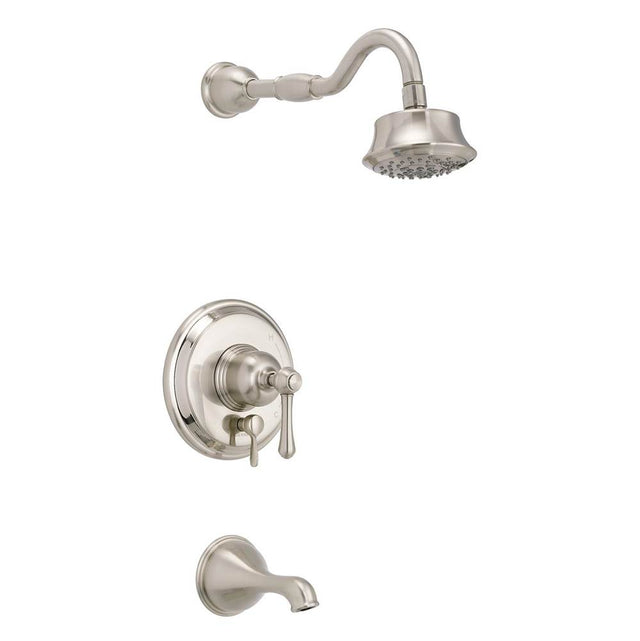 Gerber Plumbing - Opulence 1H Tub & Shower Trim Kit & Treysta Cartridge w/ Diverter on Valve & 5 Function Showerhead 1.75gpm Brushed Nickel - Brushed Nickel