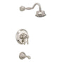 Gerber Plumbing - Opulence 1H Tub & Shower Trim Kit & Treysta Cartridge w/ Diverter on Valve & 5 Function Showerhead 1.75gpm Brushed Nickel - Brushed Nickel