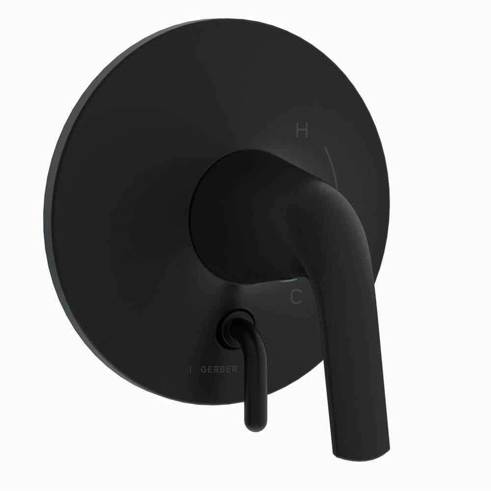 Gerber Plumbing - Lemora 1H Valve Only Trim Kit & Treysta Cartridge with Diverter on Valve Satin Black - Satin Black