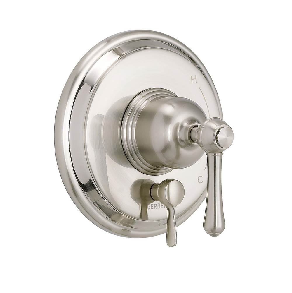 Gerber Plumbing - Opulence 1H Pressure Balance Trim Kit & Treysta Cartridge for Valve Only w/ Diverter on Valve Brushed Nickel - Brushed Nickel