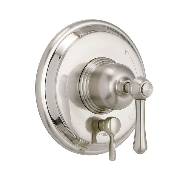 Gerber Plumbing - Opulence 1H Pressure Balance Trim Kit & Treysta Cartridge for Valve Only w/ Diverter on Valve Brushed Nickel - Brushed Nickel