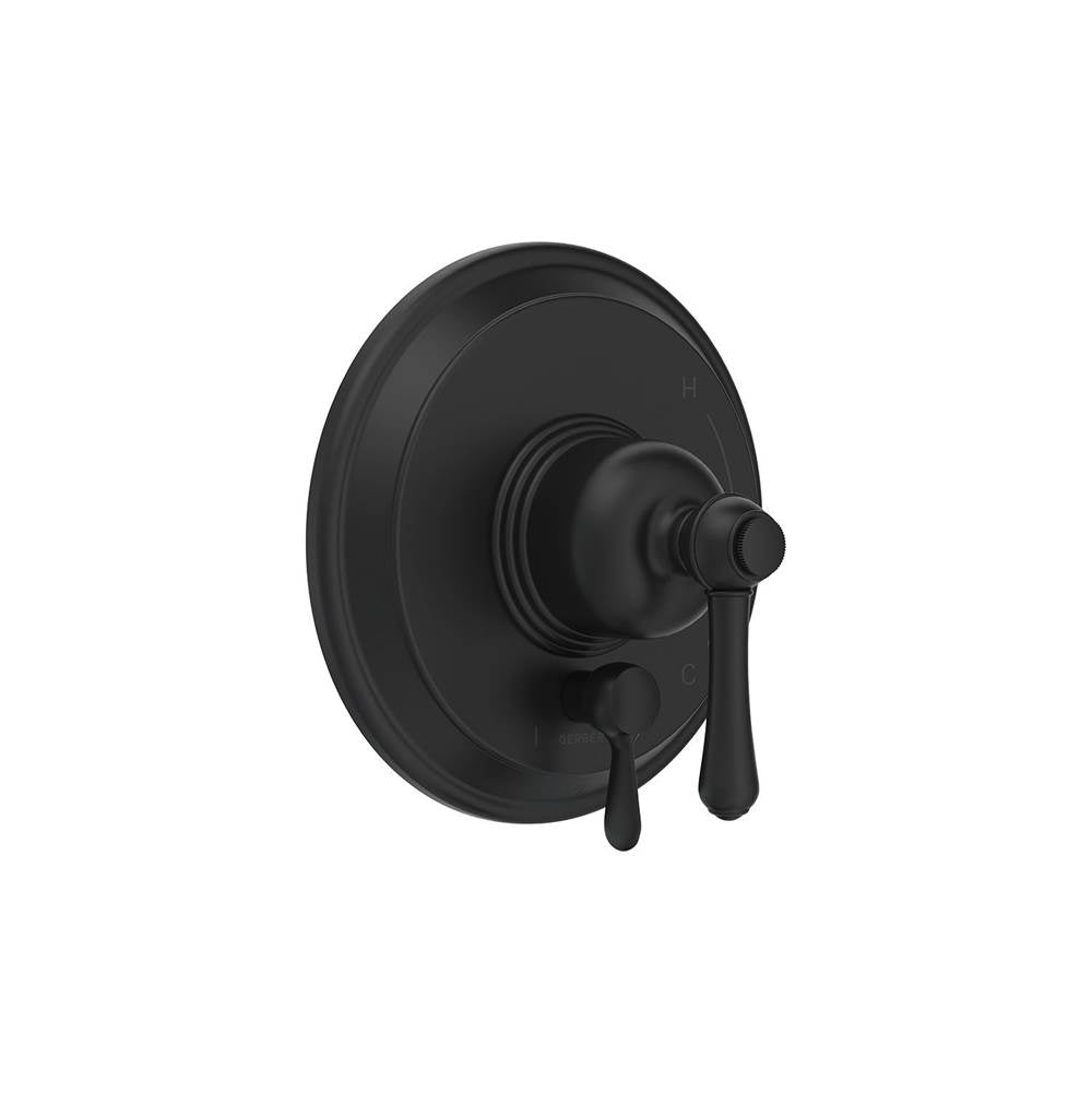 Gerber Plumbing - Opulence 1H Pressure Balance Trim Kit & Treysta Cartridge for Valve Only w/ Diverter on Valve Satin Black - Satin Black