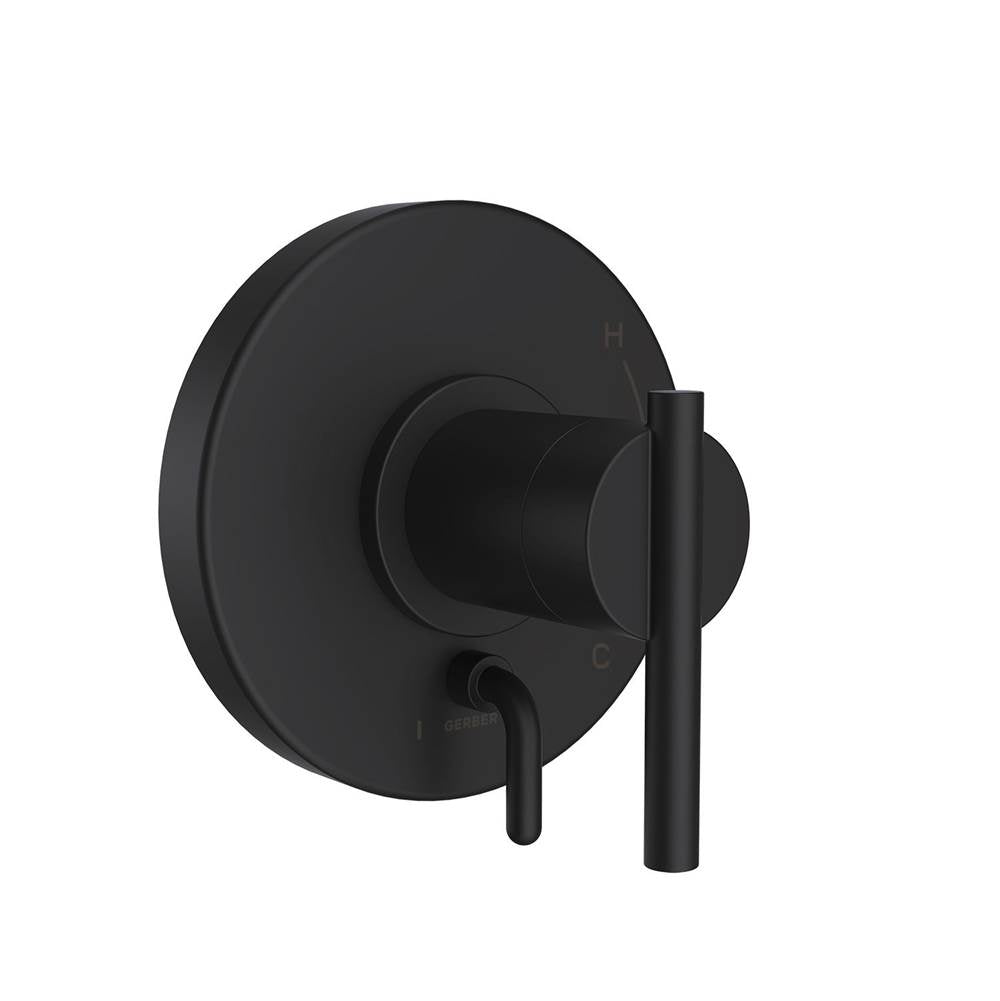 Gerber Plumbing - Parma 1H Pressure Balance Trim Kit & Treysta Cartridge for Valve Only w/ Diverter on Valve Satin Black - Satin Black
