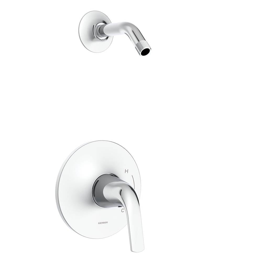 Gerber Plumbing - Lemora 1H Shower Only Trim Kit & Treysta Cartridge Less Showerhead Chrome - Chrome