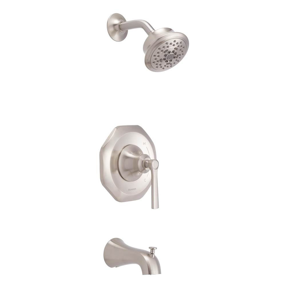 Gerber Plumbing - Draper 1H Tub & Shower Trim Kit & Treysta Cartridge 2.0gpm Brushed Nickel - Brushed Nickel