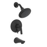 Gerber Plumbing - Lemora 1H Tub & Shower Trim Kit & Treysta Cartridge with Diverter on Valve 1.75gpm Satin Black - Satin Black