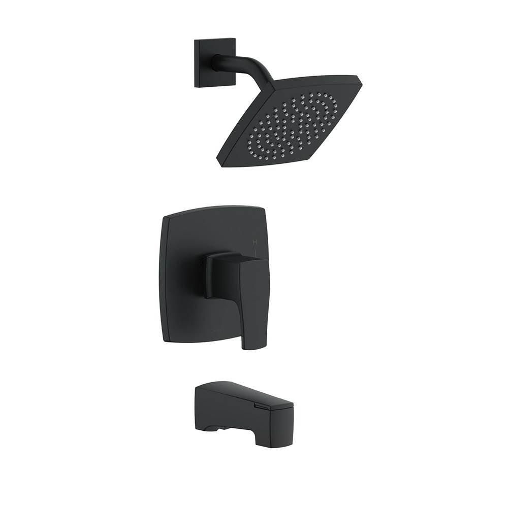 Gerber Plumbing - Tribune 1H Tub & Shower Trim Kit & Treysta Cartridge 1.75gpm Satin Black - Satin Black