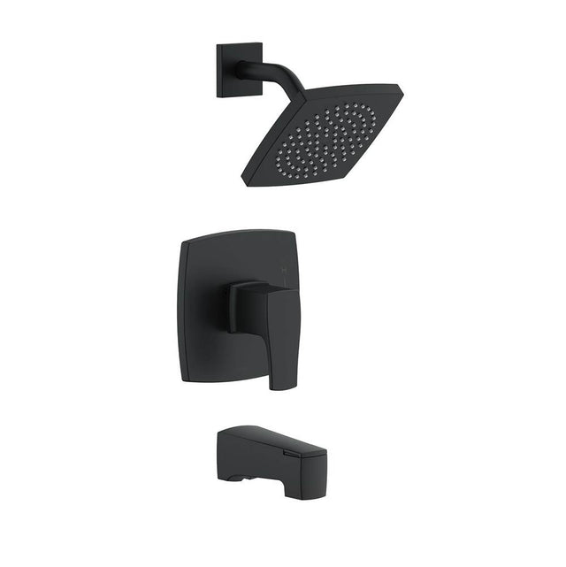 Gerber Plumbing - Tribune 1H Tub & Shower Trim Kit & Treysta Cartridge 1.75gpm Satin Black - Satin Black