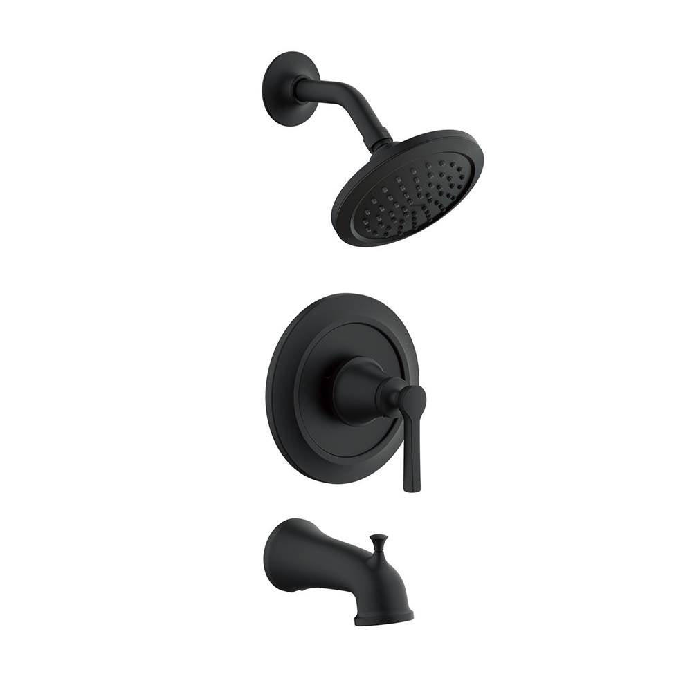 Gerber Plumbing - Northerly 1H Tub & Shower Trim Kit & Treysta Cartridge 1.75gpm Satin Black - Satin Black