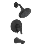 Gerber Plumbing - Lemora 1H Tub & Shower Trim Kit & Treysta Cartridge with Diverter on Valve 2.0gpm Satin Black - Satin Black