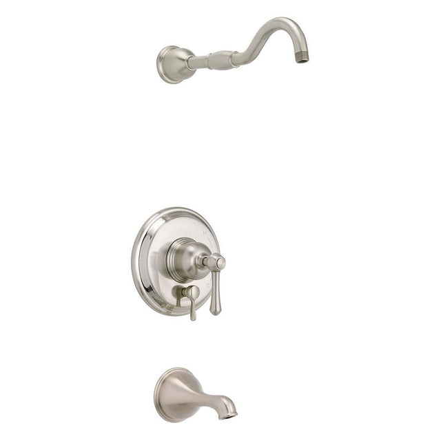 Gerber Plumbing - Opulence 1H Tub & Shower Trim Kit & Treysta Cartridge w/ Diverter on Valve Less Showerhead Brushed Nickel - Brushed Nickel