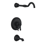 Gerber Plumbing - Opulence 1H Tub & Shower Trim Kit & Treysta Cartridge w/ Diverter on Valve Less Showerhead Satin Black - Satin Black