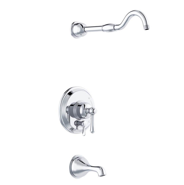 Gerber Plumbing - Opulence 1H Tub & Shower Trim Kit & Treysta Cartridge w/ Diverter on Valve Less Showerhead Chrome - Chrome