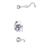 Gerber Plumbing - Opulence 1H Tub & Shower Trim Kit & Treysta Cartridge w/ Diverter on Valve Less Showerhead Chrome - Chrome