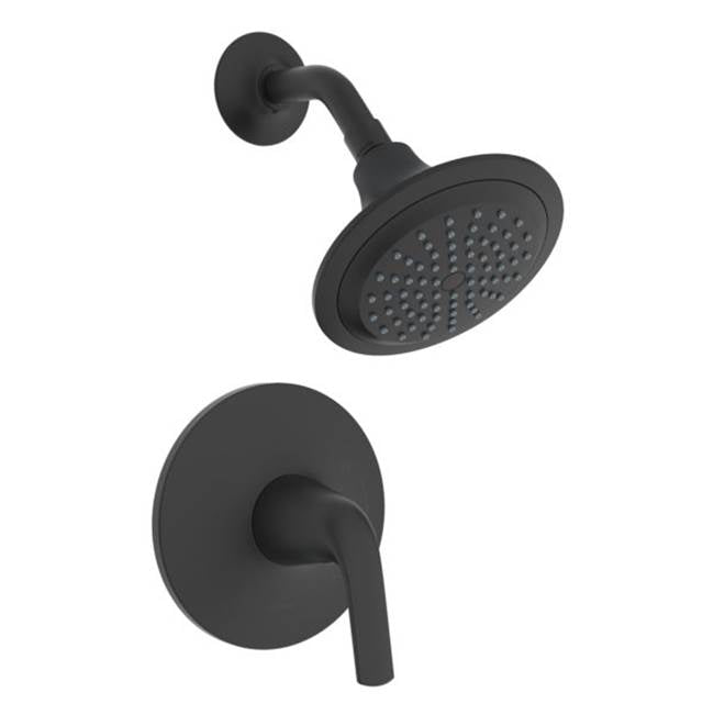 Gerber Plumbing - Lemora 1H Shower Only Trim Kit & Treysta Cartridge 2.0gpm Satin Black - Satin Black