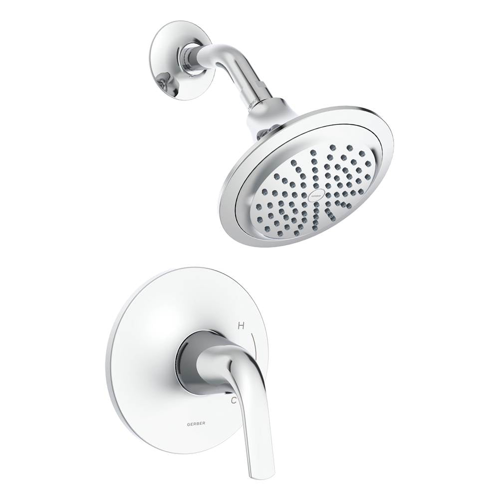Gerber Plumbing - Lemora 1H Shower Only Trim Kit & Treysta Cartridge 2.0gpm Chrome - Chrome
